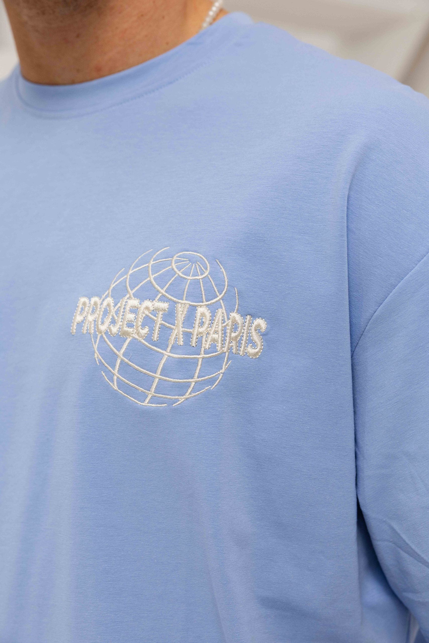 Project X Paris Motif Planète T-Shirt Heren Blauw