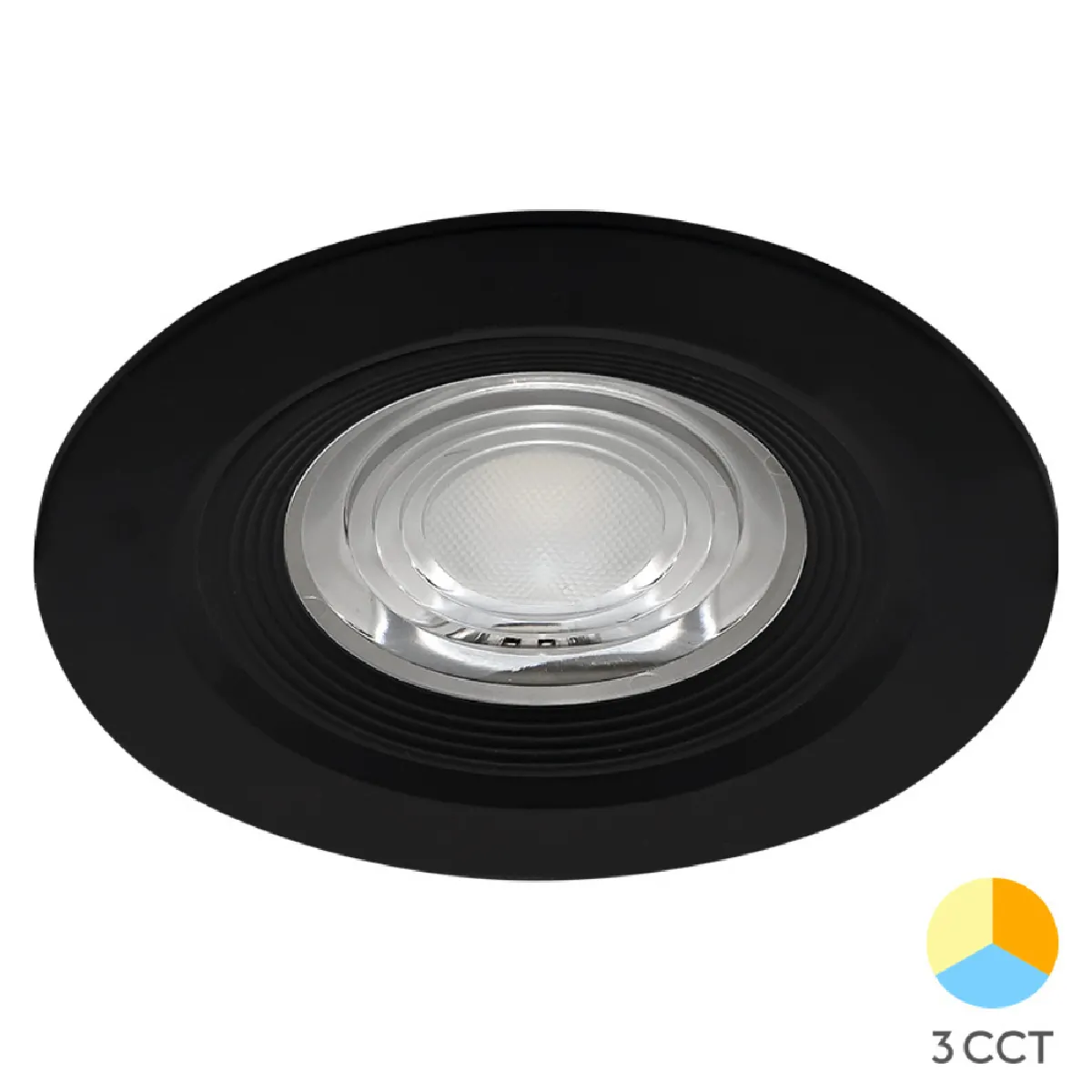 Braytron Spot LED 3en1 Rond 7W - Noir - IP54