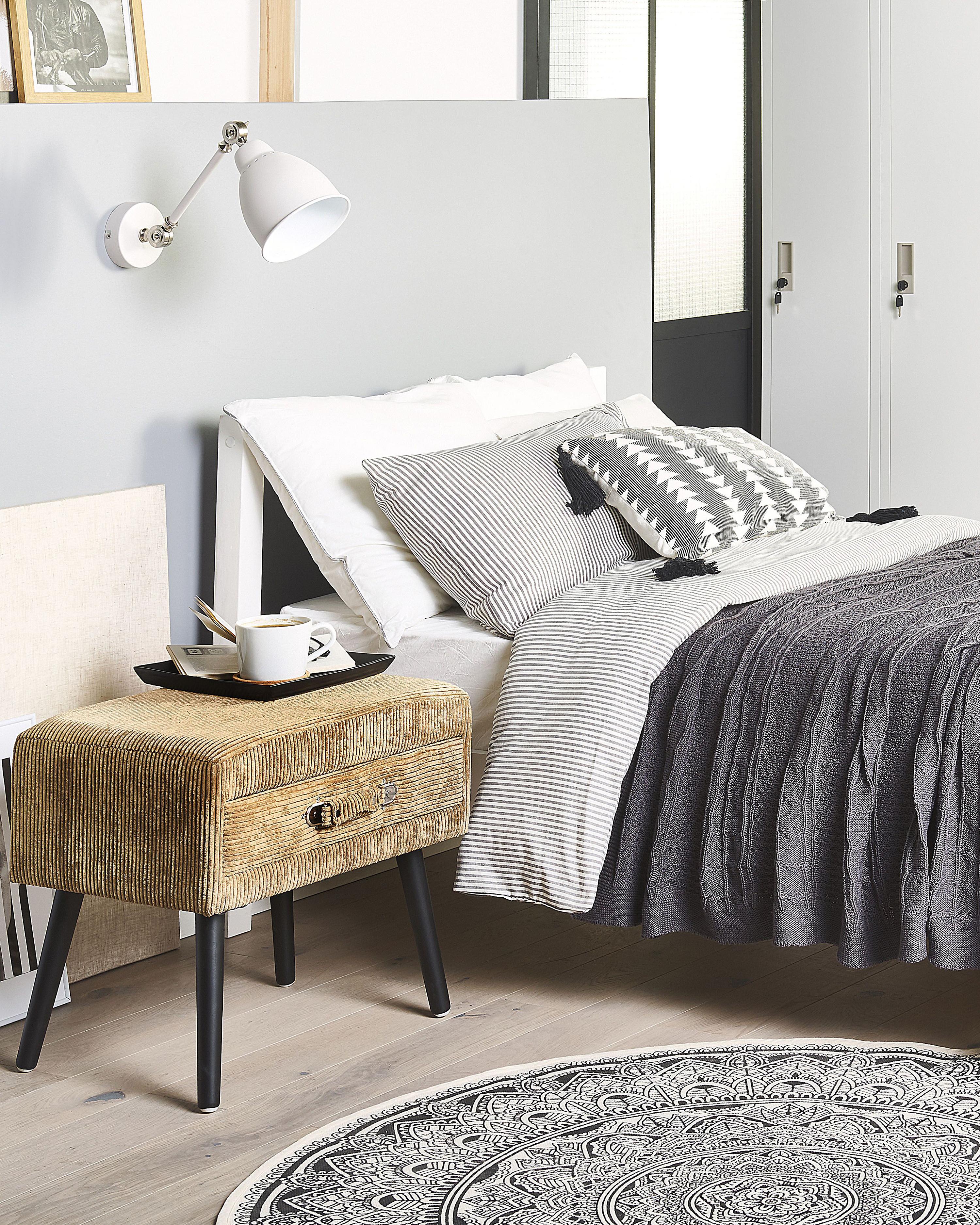 Nachtkastje met 1 lade EUROSTAR Corduroy Zandbeige