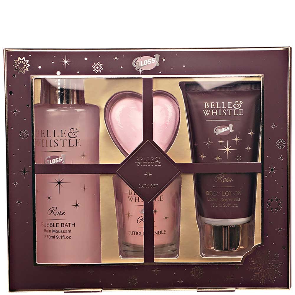 Coffret de bain cœur - Belle & Whistle Red - Rose - Corps - 4 produits