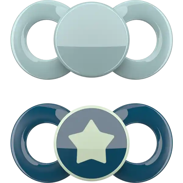 Day & Night Beruhigungssauger 6-14 Monate Himmelblau / Blauer Stern
