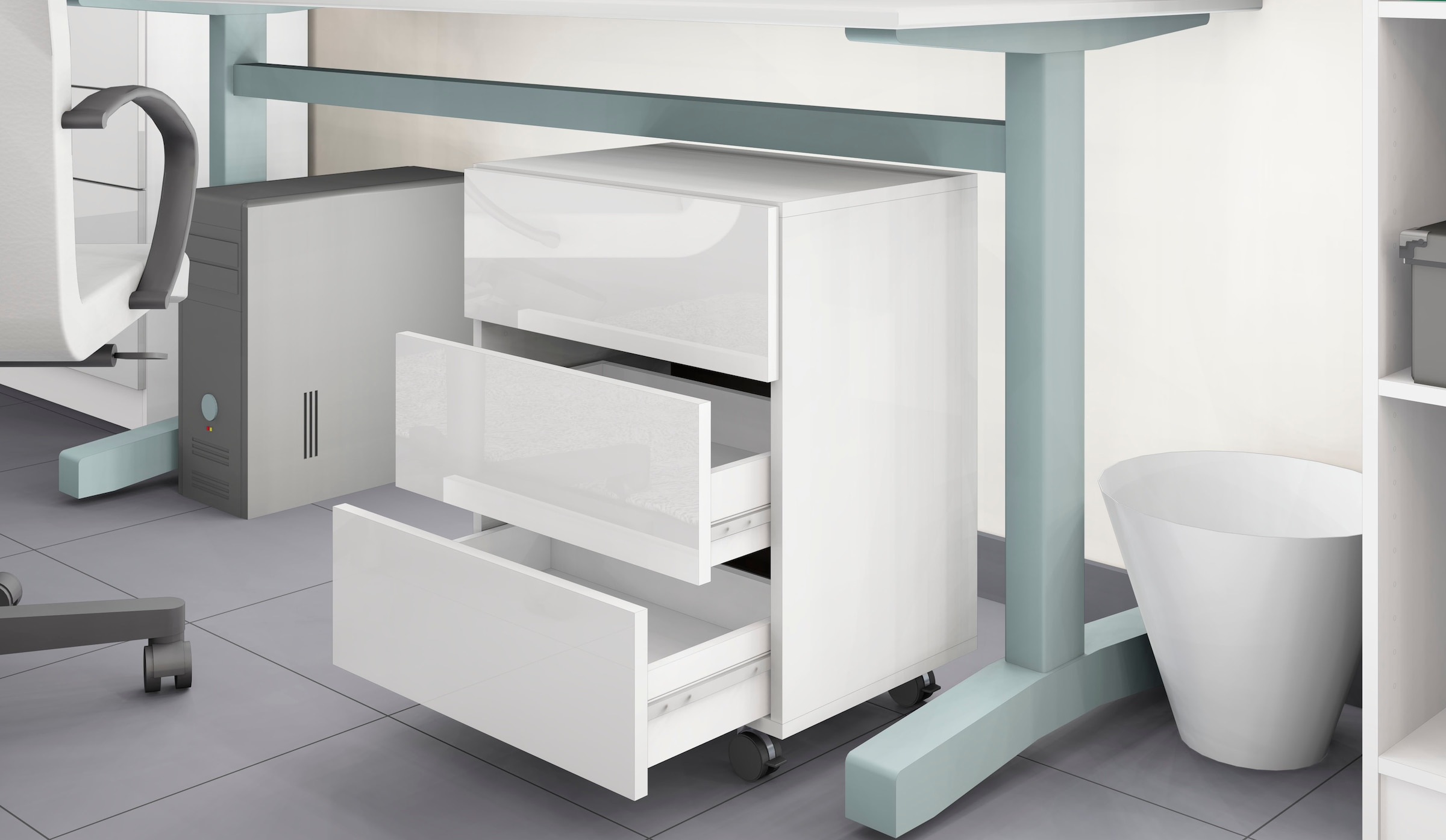 borchardt Möbel Rollcontainer »Vaasa« in moderner griffloser Optik