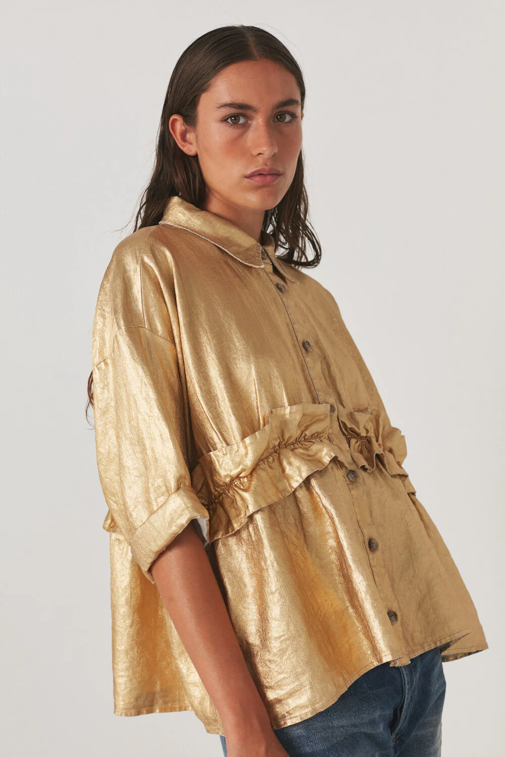 Rabens Saloner  Paige top - Gold
