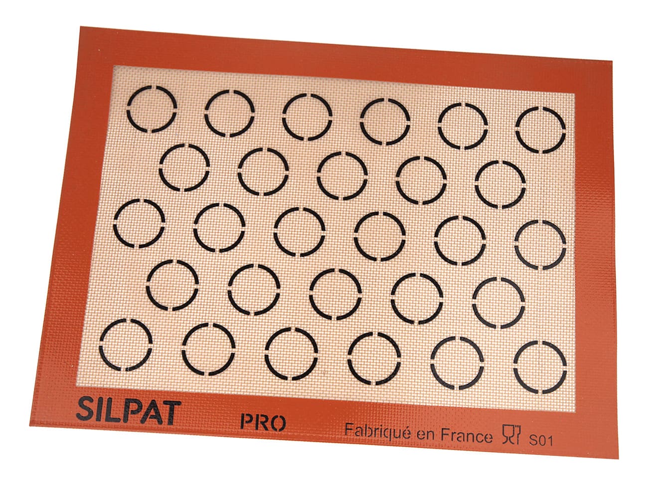 Toile Silpat à macarons - 28 empreintes Ø 3,5 cm - 37,5 x 27,5 cm - Demarle