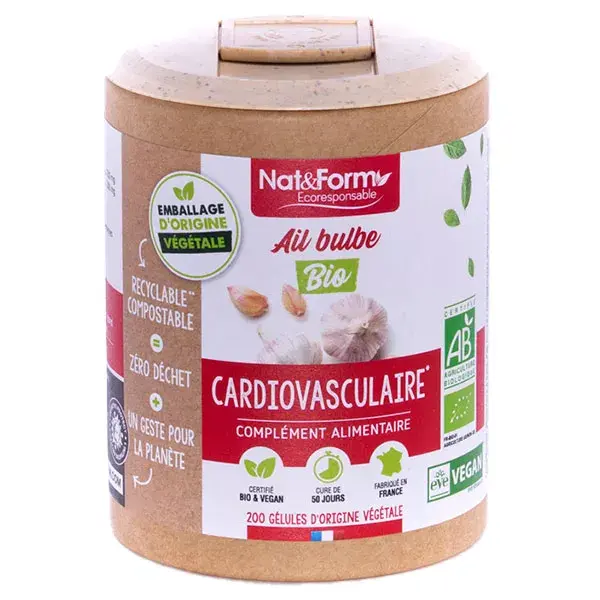 Nat & Form Écoresponsable Ail Bio 200 gélules végétales