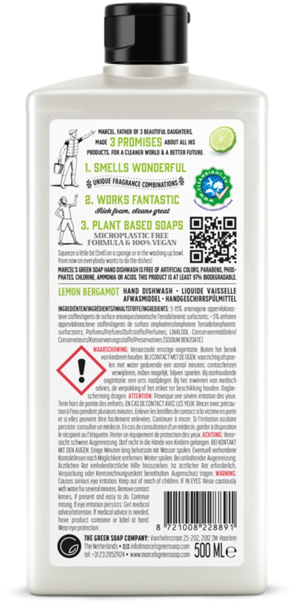 Marcel’s Green Soap Afwasmiddel Lemon & Bergamot (500 ml)