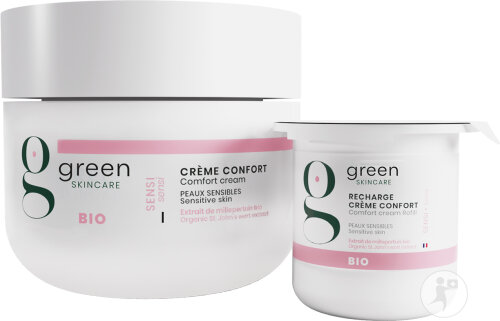 Green Skincare Crème Confort Sensi Pot Verre + Recharge 50ml
