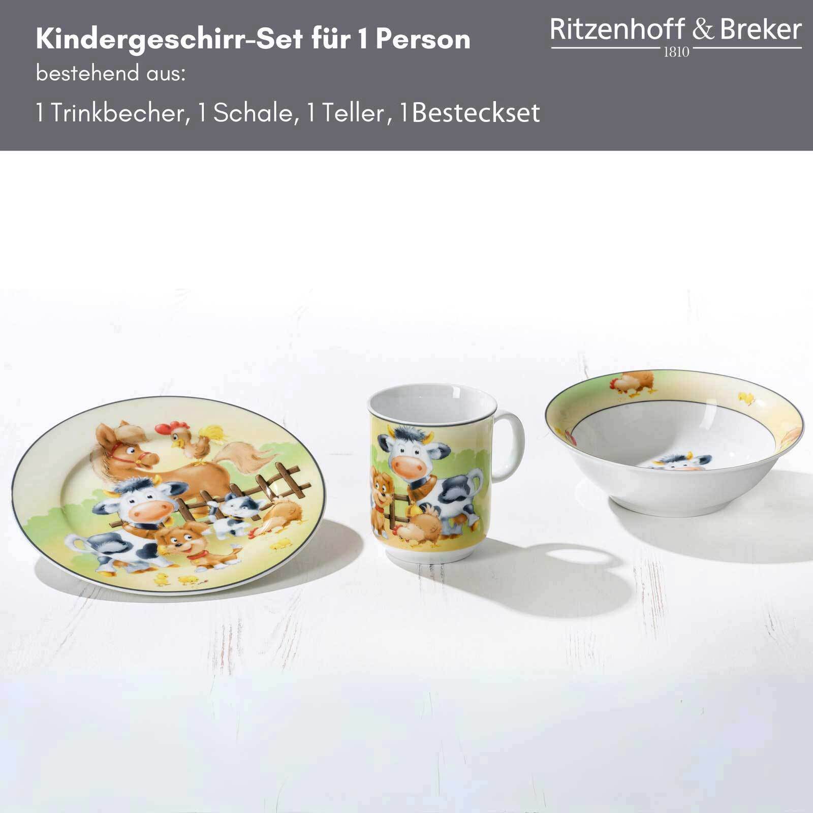 Ritzenhoff & Breker Kindergeschirr mit Besteck Hoftiere
