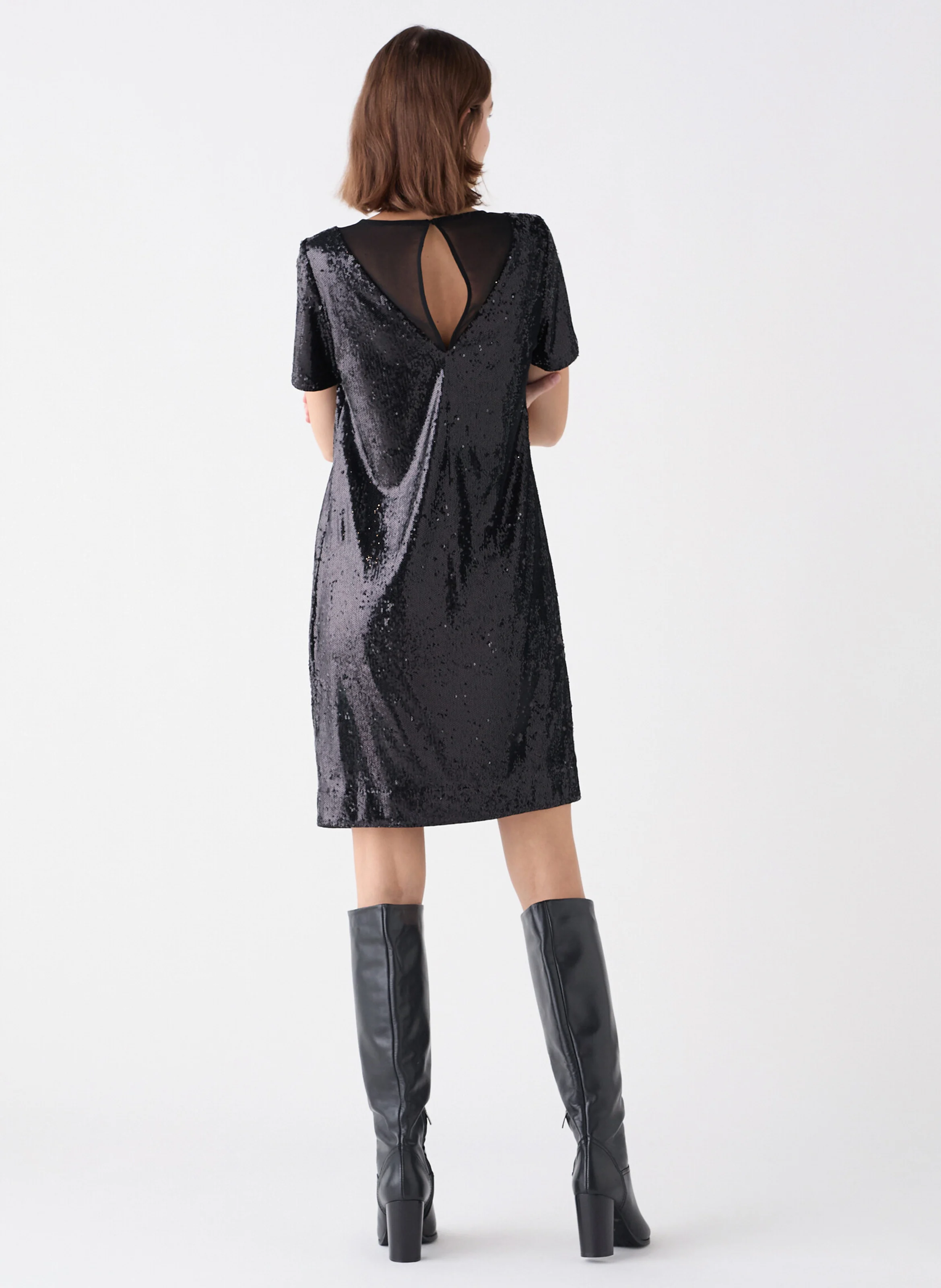 RJOY - Robe courte à sequins | Noir