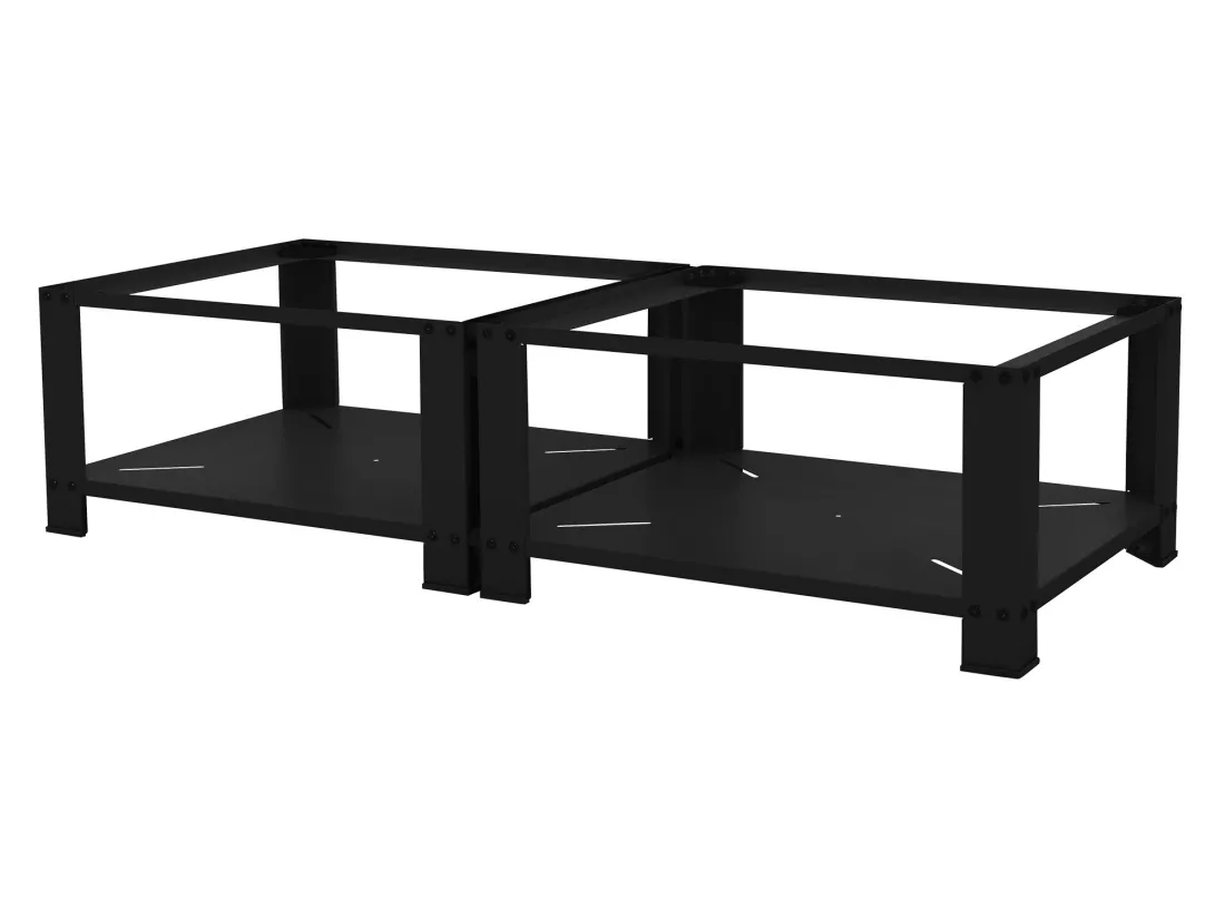 Socle machine à laver double avec étagère base sèche-linge noir ML-DESIGN