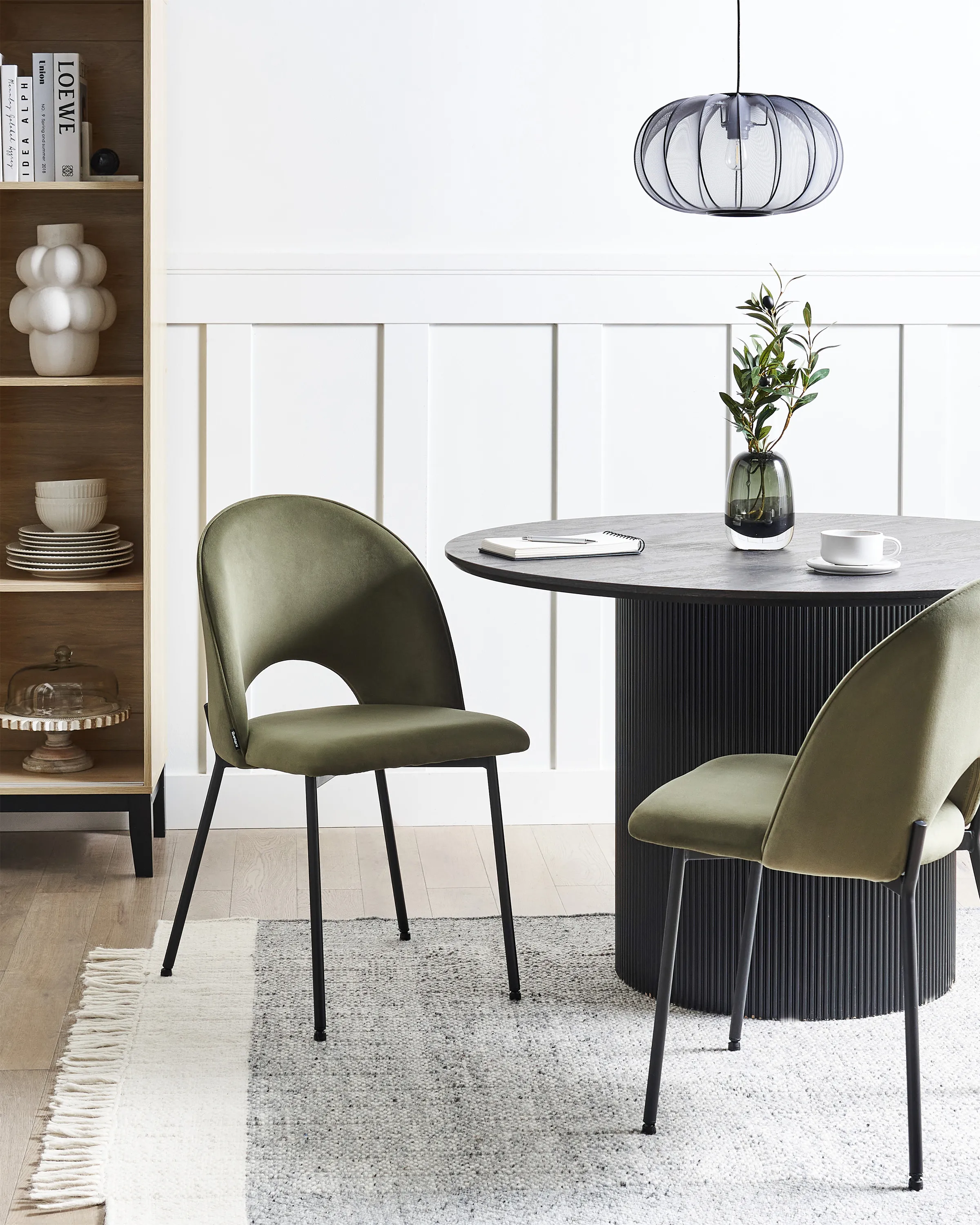 Set van 2 eetkamerstoelen COVELO Fluweel Donkergroen