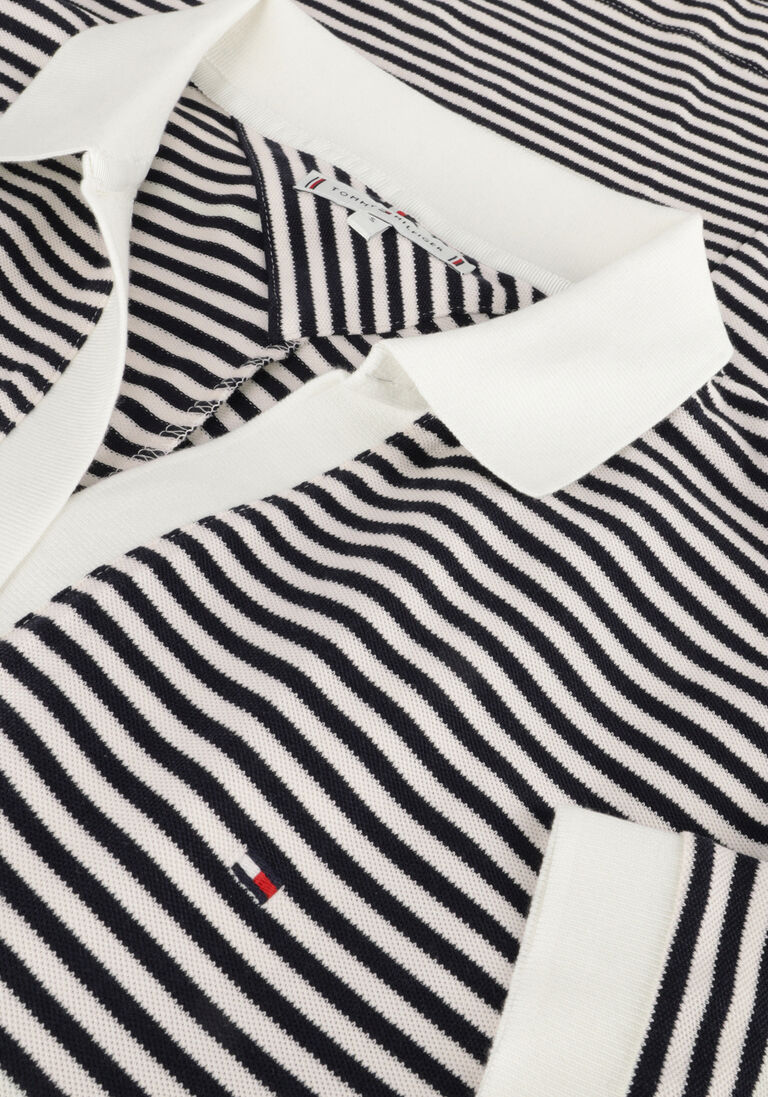TOMMY HILFIGER blauw/wit gestreepte tommy hilfiger mini jurk f+f open plcktlycll polo dress