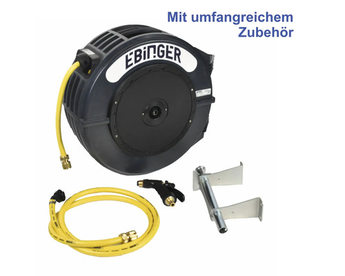 Professionele slanghaspel EBINGER DR 100 – R3, met 25 m ½” PVC-slang