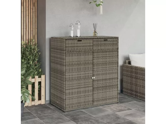 Armoire de rangement de jardin gris 105x55x113cm résine tressée