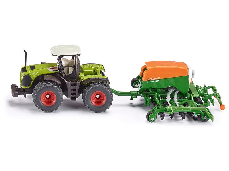 Siku Traktor Claas Xerion 5000 mit Amazone Sämaschine 1:87 H0 Claas Xerion 5000 Traktor Modell mit Amazone Cayenna 6001 Sämaschine