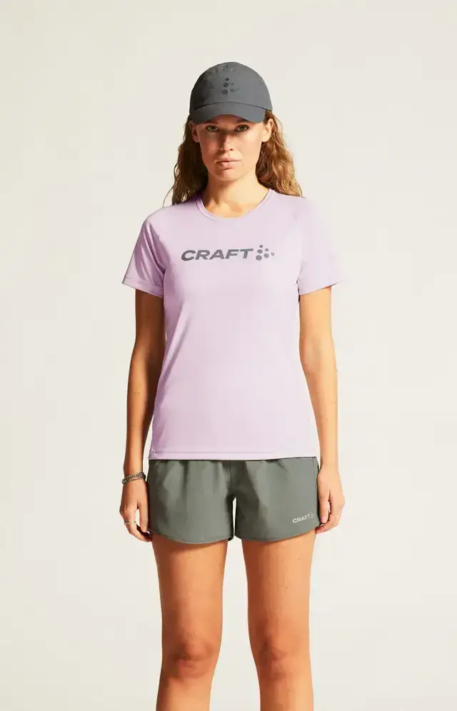 Craft CORE Unify Logo Hardloopshirt Korte Mouwen Lichtroze Dames