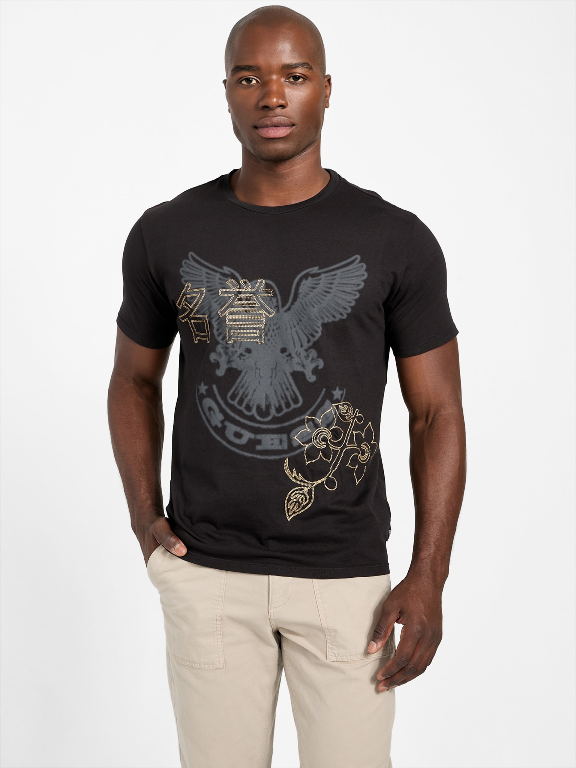 Camiseta Heritage de gola redonda em malha ecológica