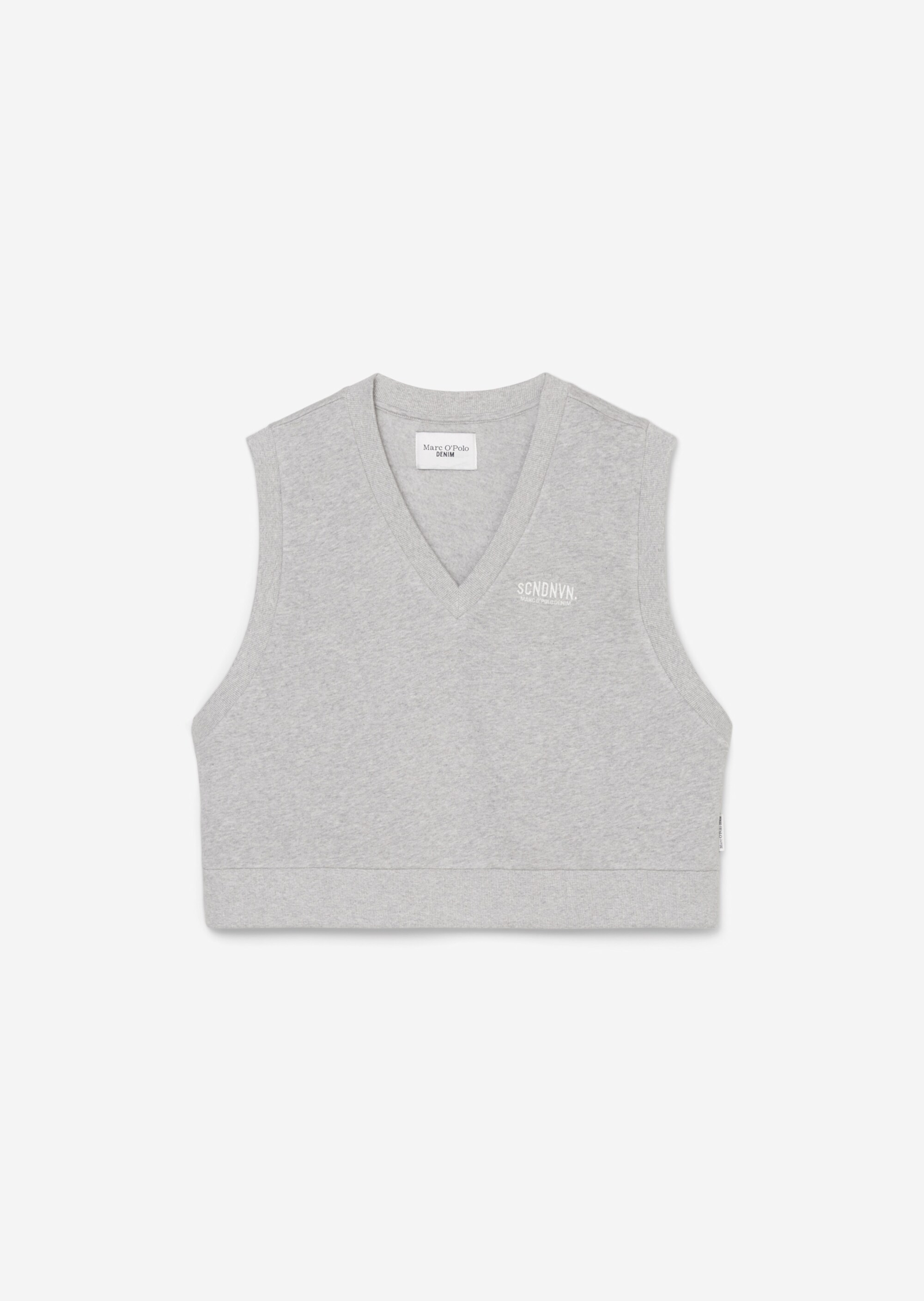 Sweat-V-Neck-Pullunder cropped aus Organic Cotton
