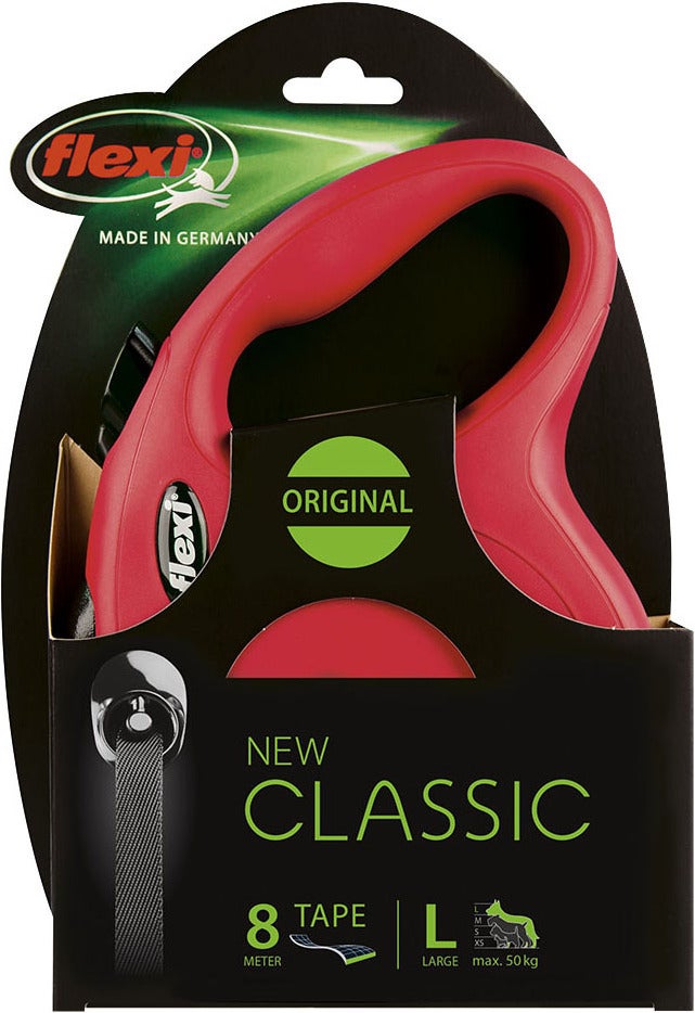 Flexi rollijn Classic Tape L rood 8 m