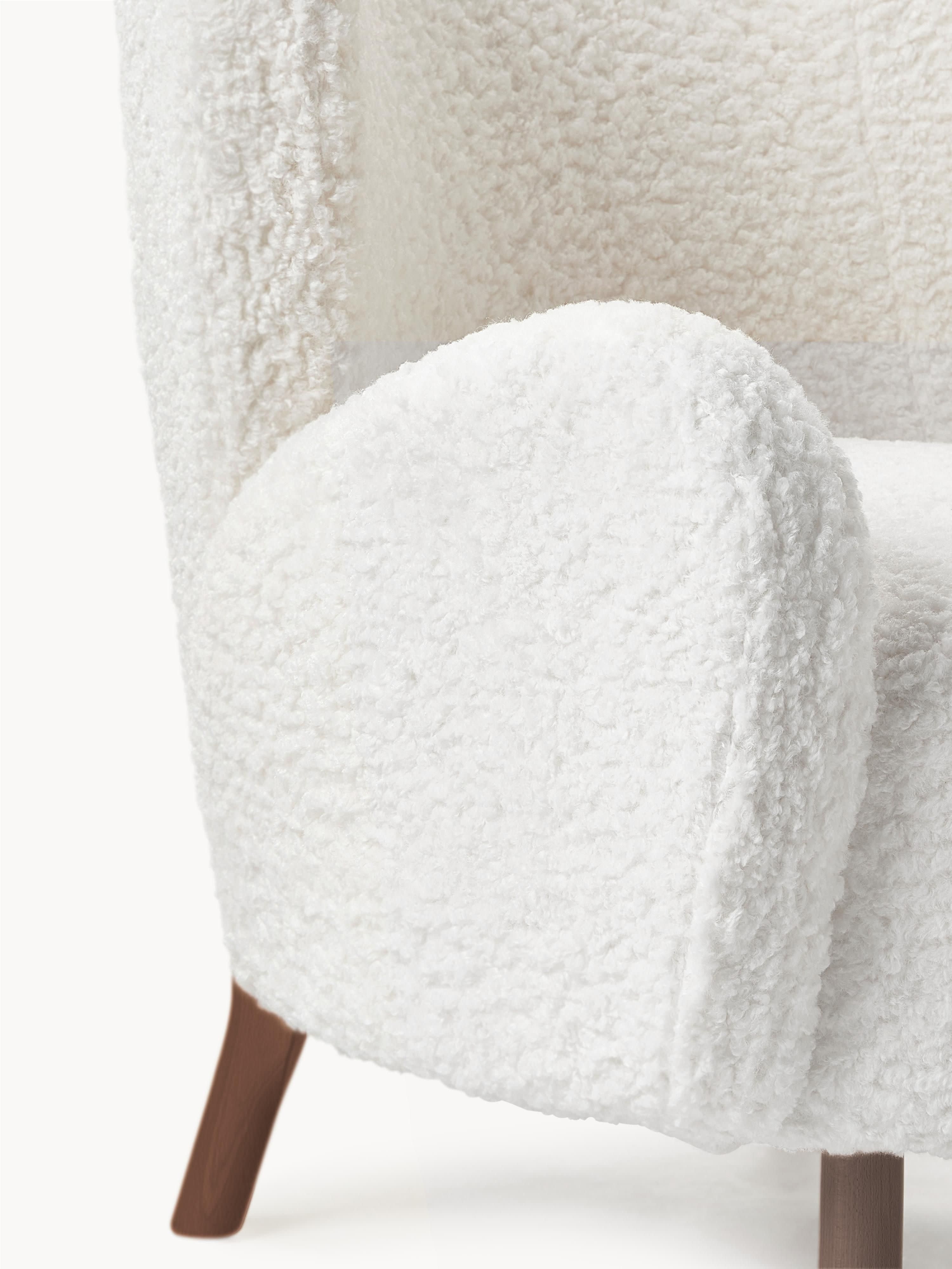 Witte teddy fauteuil Kalia
