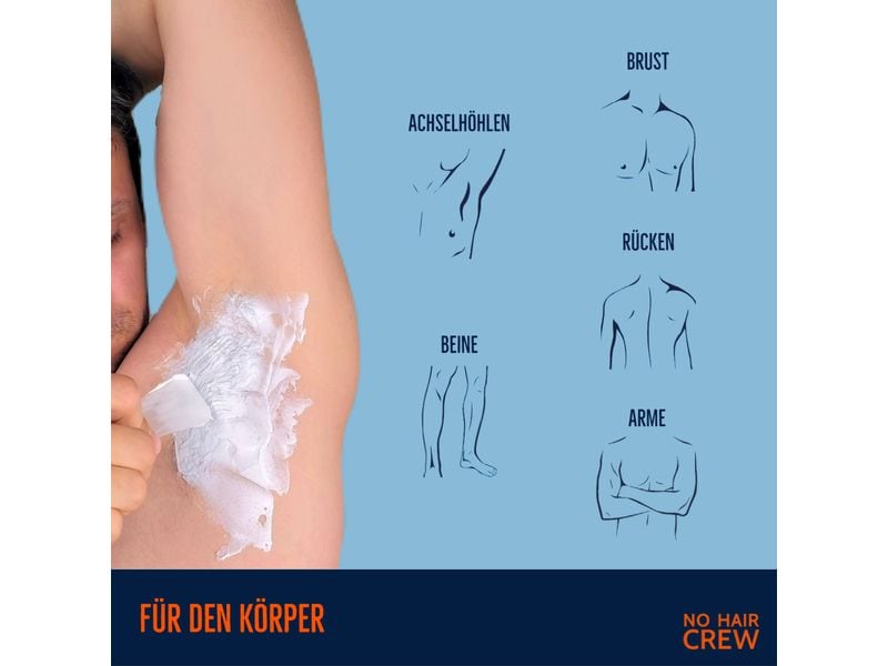 No Hair Crew Enthaarungscrème Körper 200 ml Körperbehaarung schnell und schmerzfrei entfernen