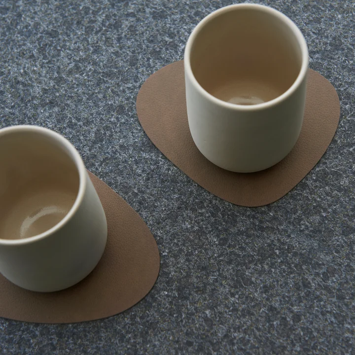 Lind DNA - Glasuntersetzer Curve, Corduroy clay braun