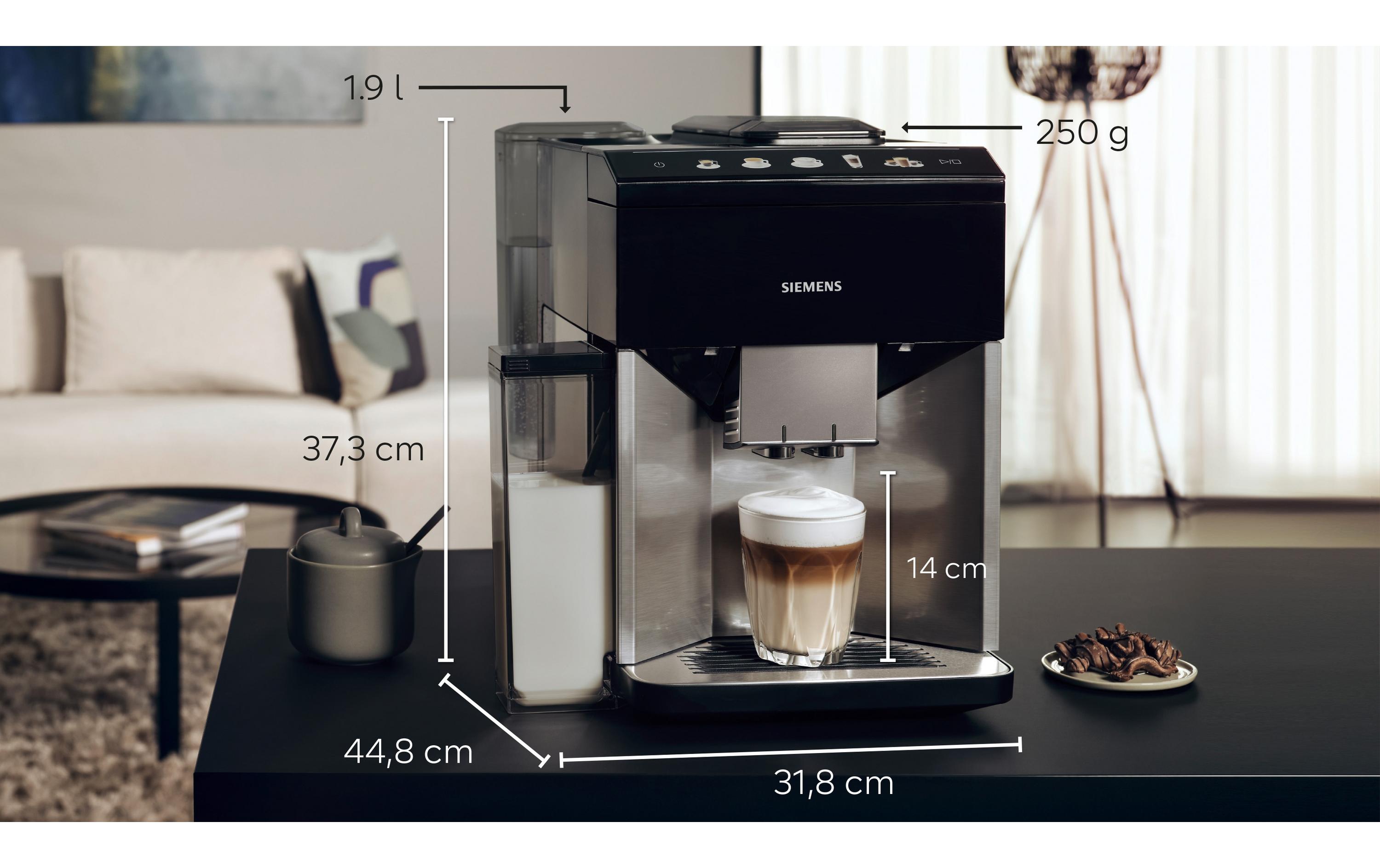 Kaffeevollautomat EQ500 TQ517D03 Schwarz<br>Vollautomatisierte Kaffeemaschine aus Edelstahl