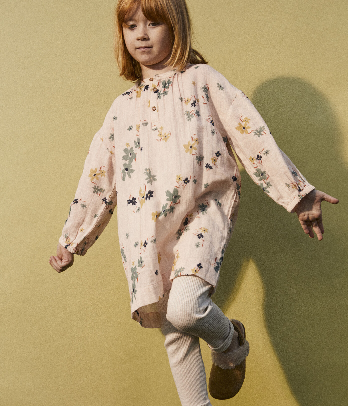 Robe manches longues en gaze de coton enfant fille