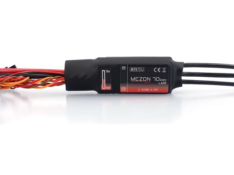 Jeti Brushless Regler MEZON EVO 70 BEC LMR 70A, 2-12S 70A Brushless ESC mit Telemetrie für Flugmodelle