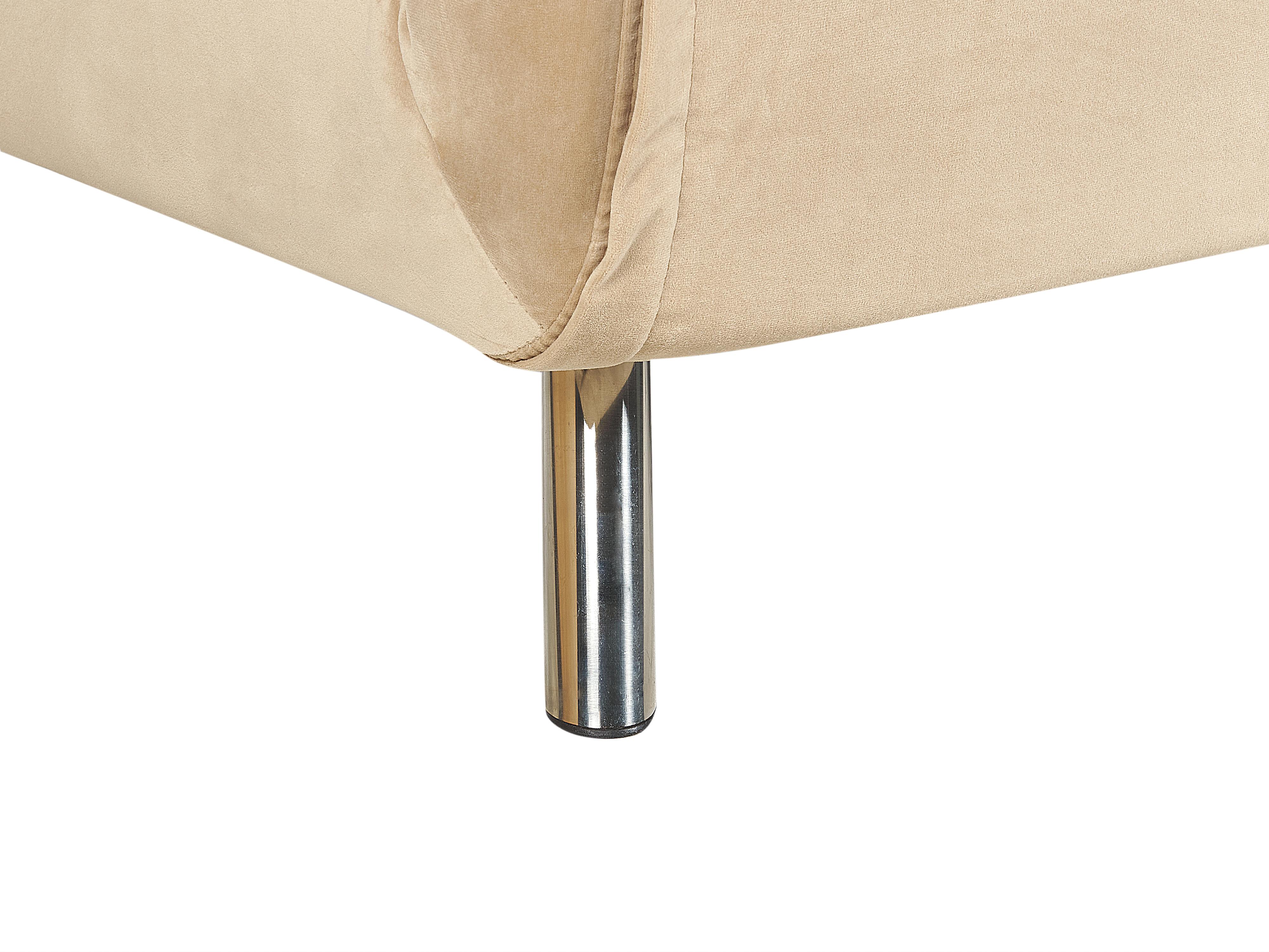 Eenpersoons slaapbank FARRIS Fluweel Zandbeige