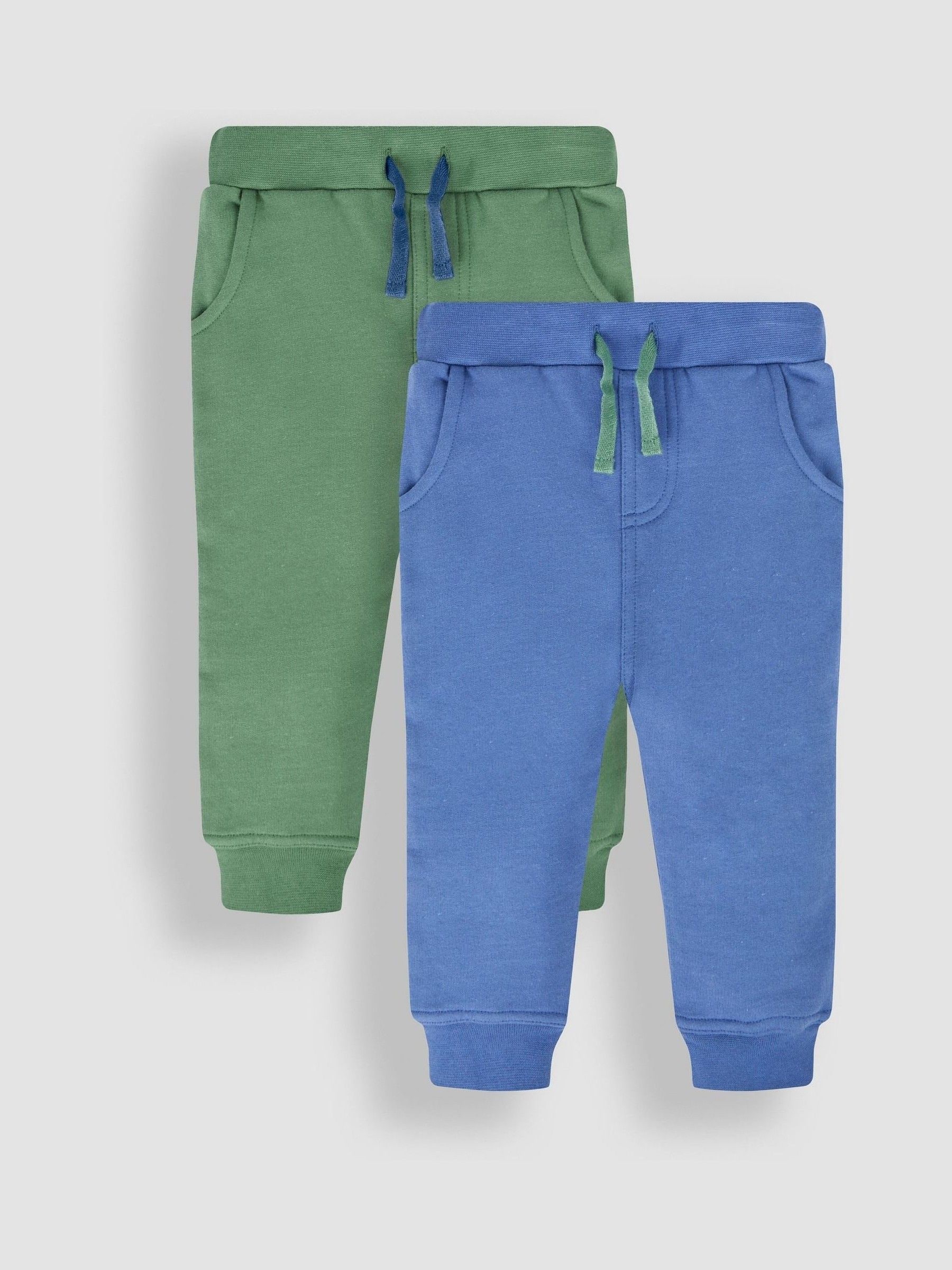Kaki groen en blauw - JoJo Maman Bébé - 2 joggingbroeken