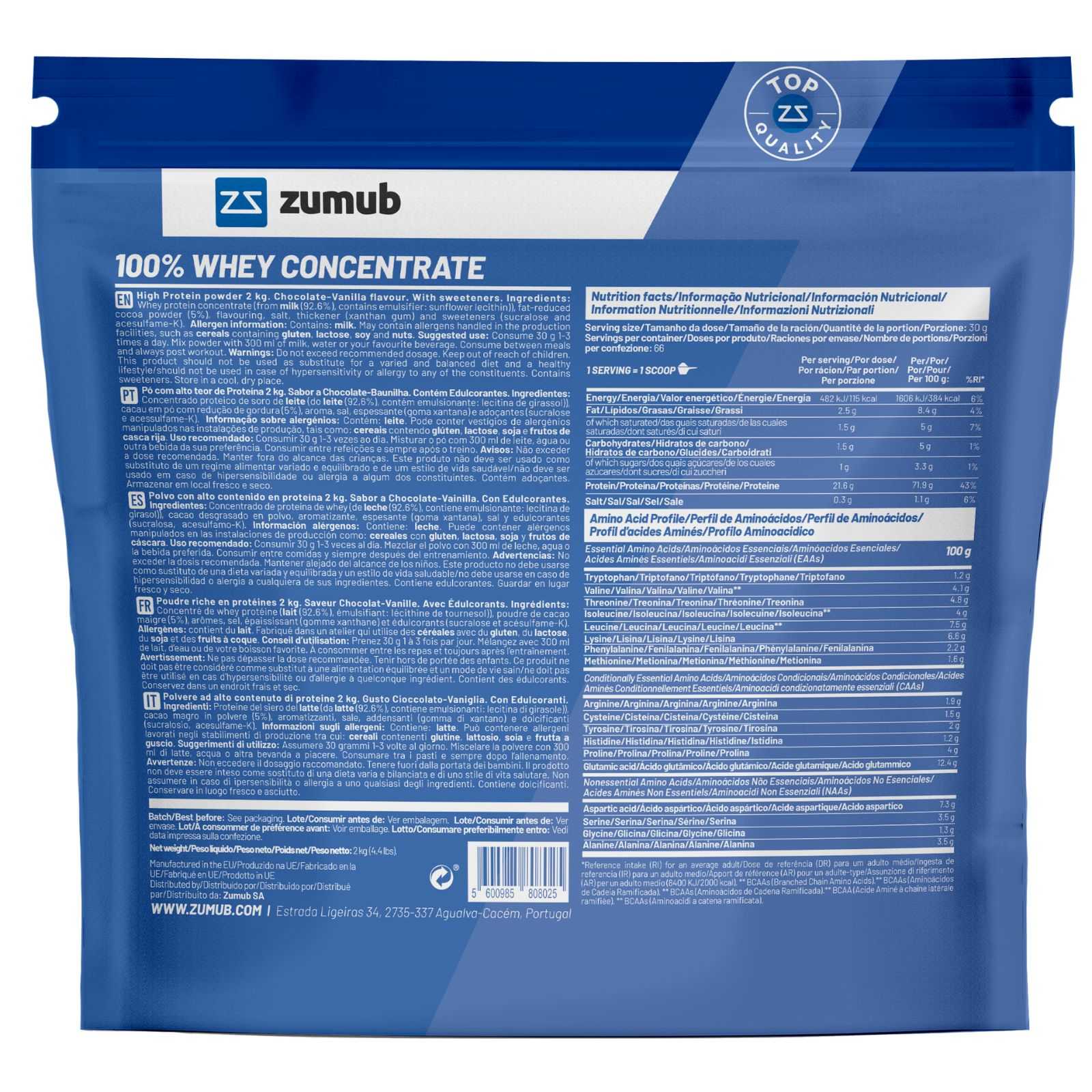 Zumub Concentrado de Soro de Leite 100% Puro 30g