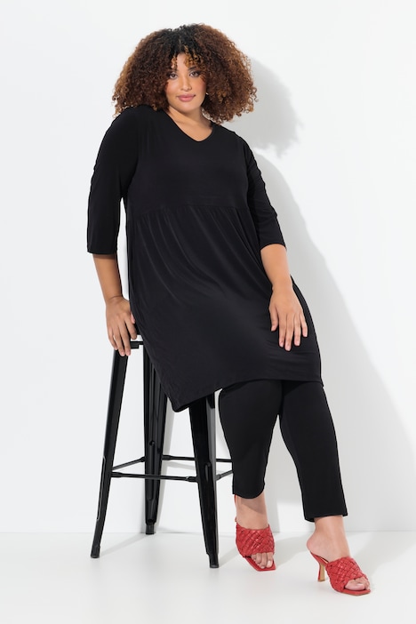 Longshirt, A-Linie, Tunika-Ausschnitt, 3/4-Arm, Taschen