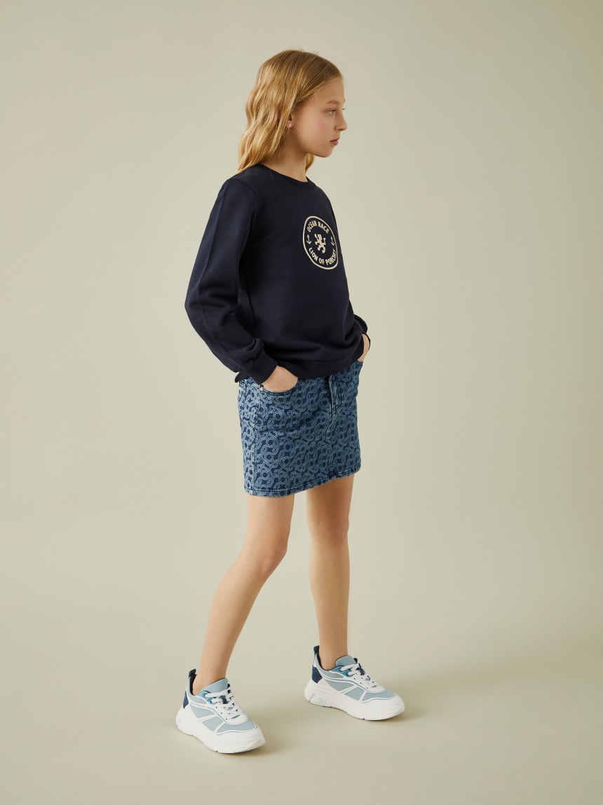 Sweater manga comprida com estampado
