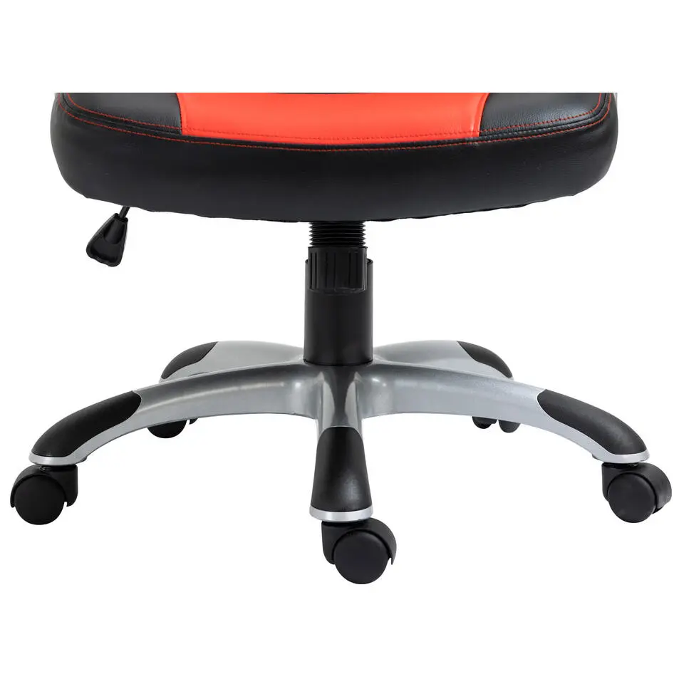 CLP Bureaustoel Foxton grijs Frame - Kunstleer - zwart/rood