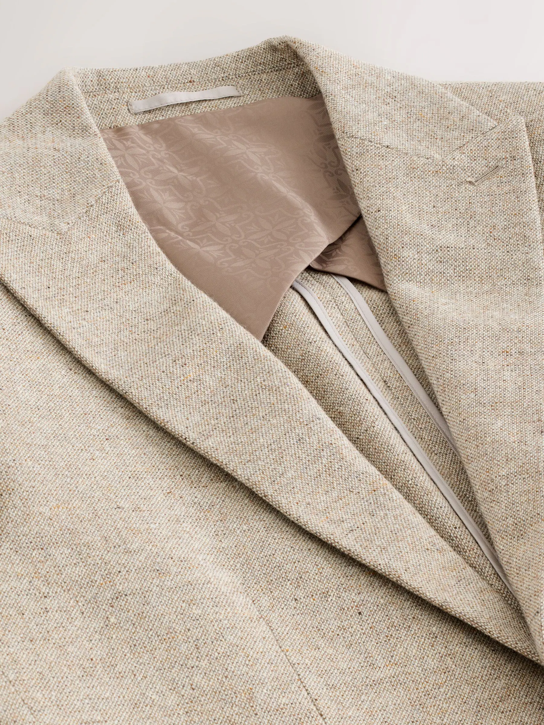 Pastelgeel - Slim Fit Wool Blend Donegal Suit Jacket