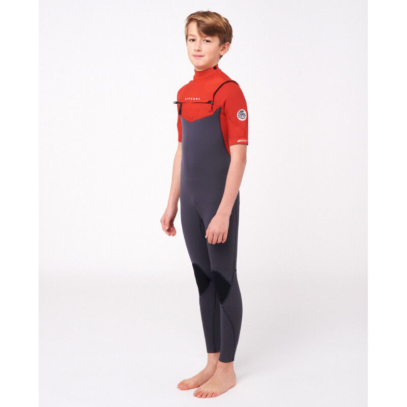 Dawn Patrol Chest Zip Short Sleeve 2/2 mm Wetsuit - Combinaison de surf enfant