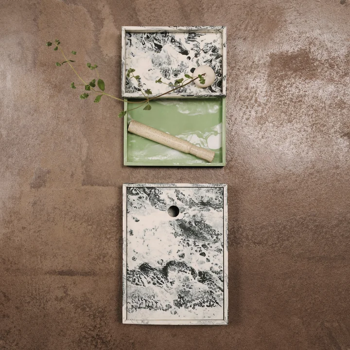 Ferm Living - Mist Box, 10 x 15 cm, emerald / off-white