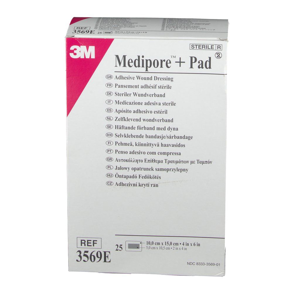 3M Medipore 3569E + Pad Steriler Wundverband mit Wundauflage 10 x 15 cm