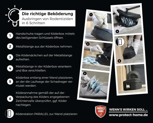 Rattenlokdoos portie lokaas Protect Home Rodicum 250 g voor gebruik in lokaasdozen