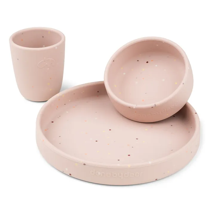 Done by deer Coffret repas en silicone Confetti | Rose