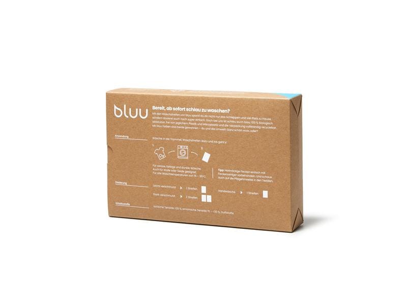 bluu Universal Waschmittelstreifen Alpenfrische 60 Stück Umweltfreundliche und praktische Waschmittelportionen