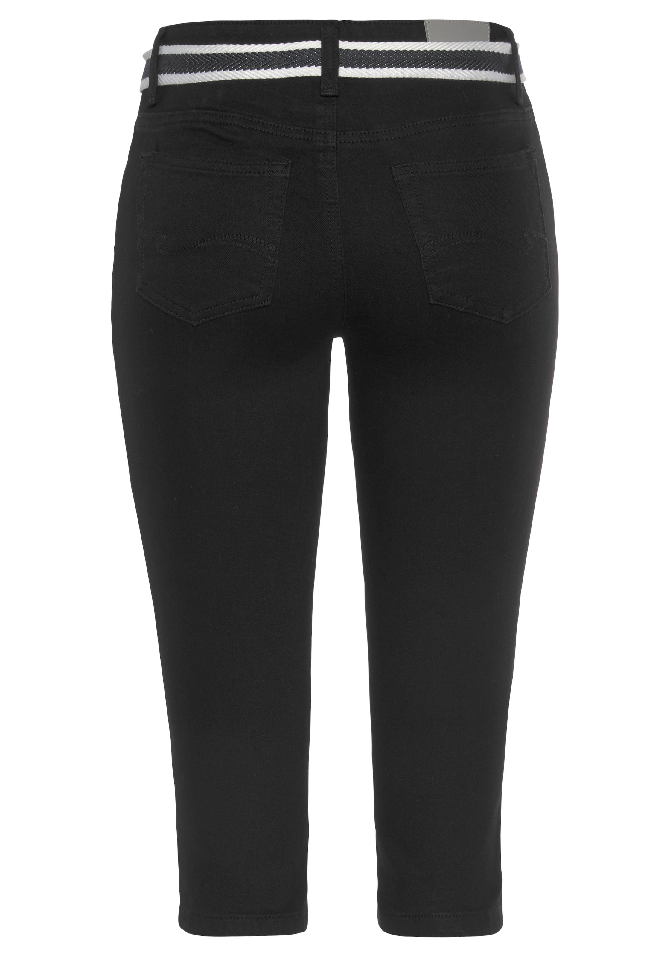 KangaROOS Caprijeans »CAPRI-JEANS mit Gürtel«, mit abnehmbarem Gürteler Set, Skinny Fit,  mit Schlitz,  normale Leibhöhe