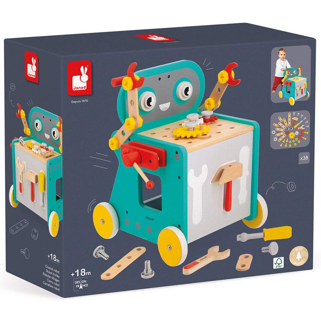 Janod loopwagen robot brico'kids
