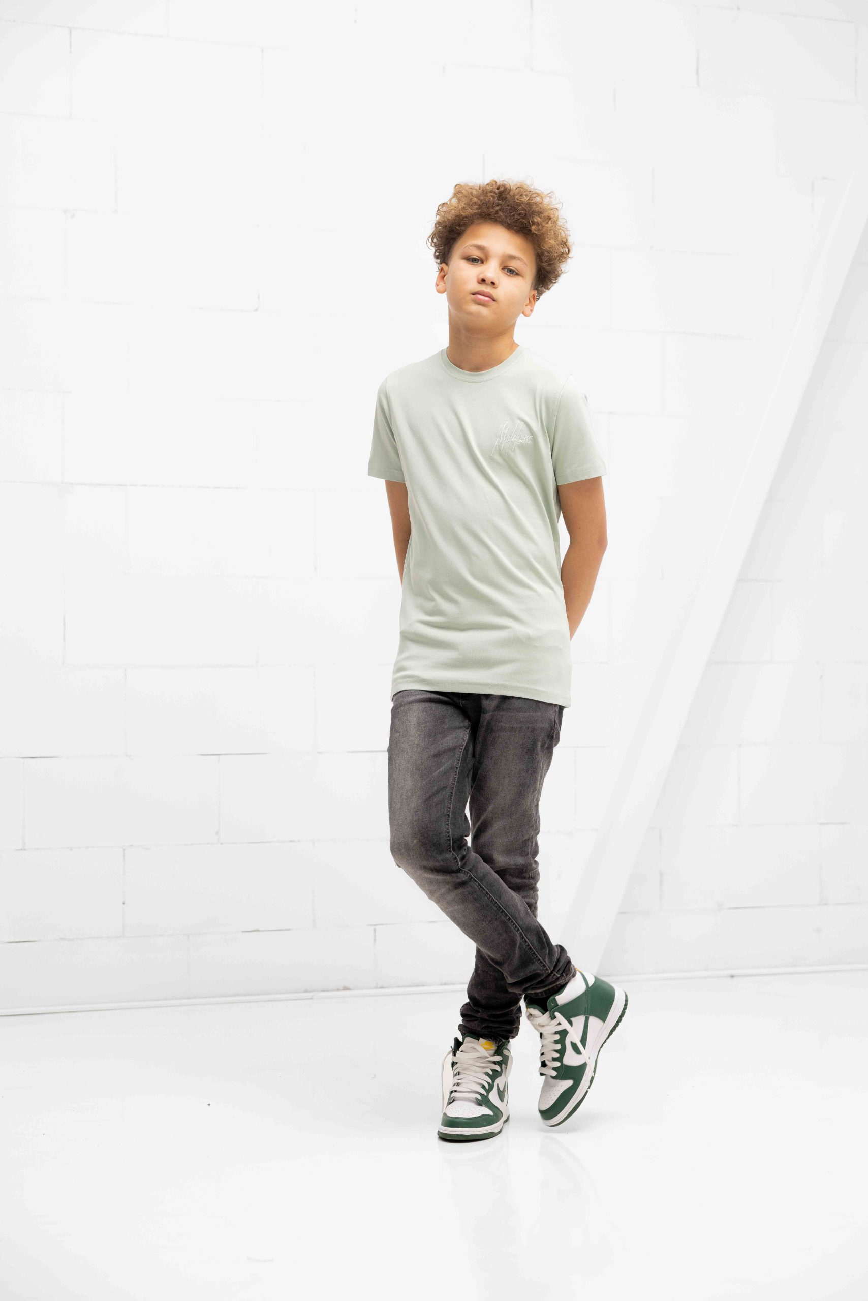 Malelions Split T-Shirt Kids Lichtgroen/Mint