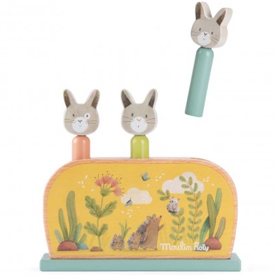 Moulin roty pop-up spel trois petits lapins