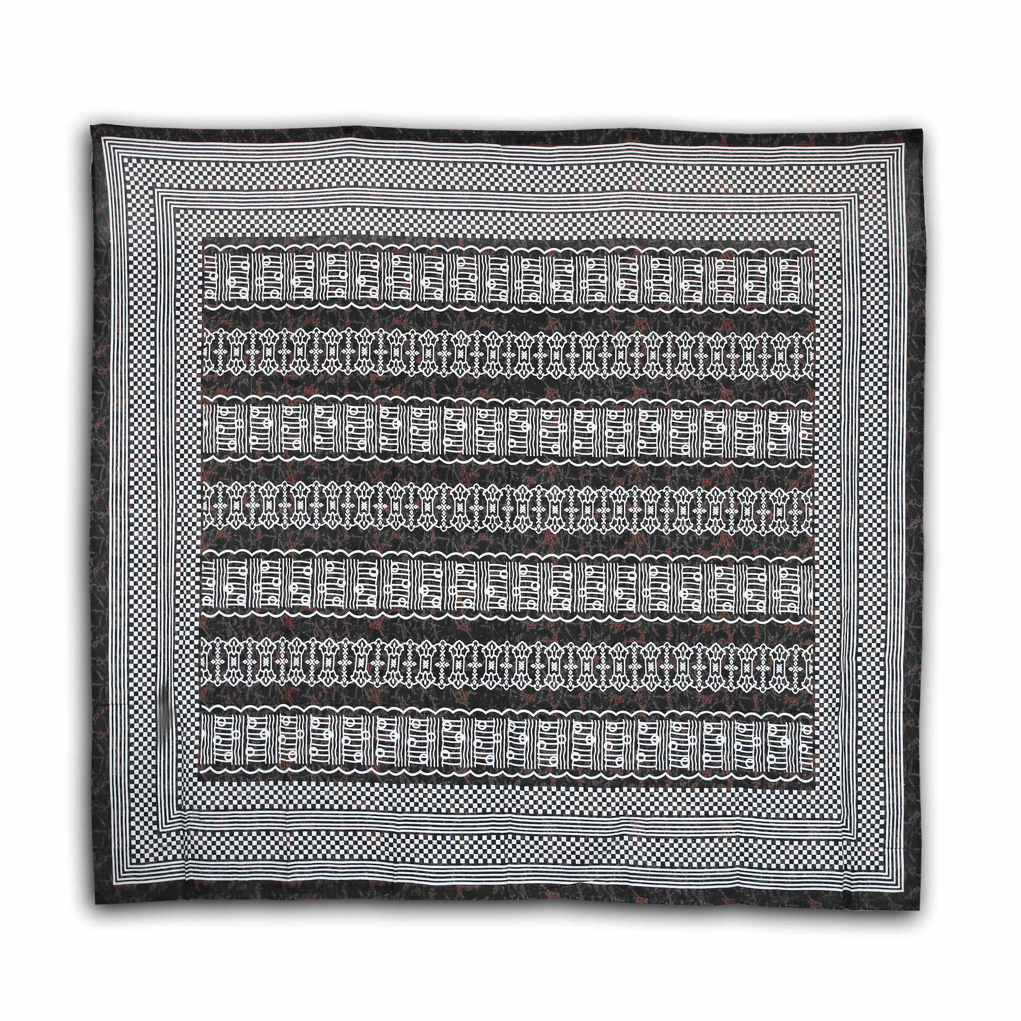Tagesdecke 'Hukha', schwarz, weiß, L 240 cm, B 213 cm von fischer's lagerhaus