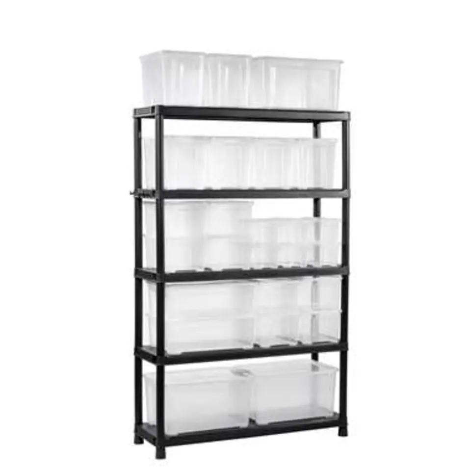 Keter Plus Stellingrek 120/5 - 5 Planken - 120x40x187 cm - zwart