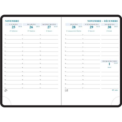 Agenda de poche Winner - 1 semaine sur 2 pages - 10,5 x 15,5 cm - disponible dans différentes couleurs - Exacompta