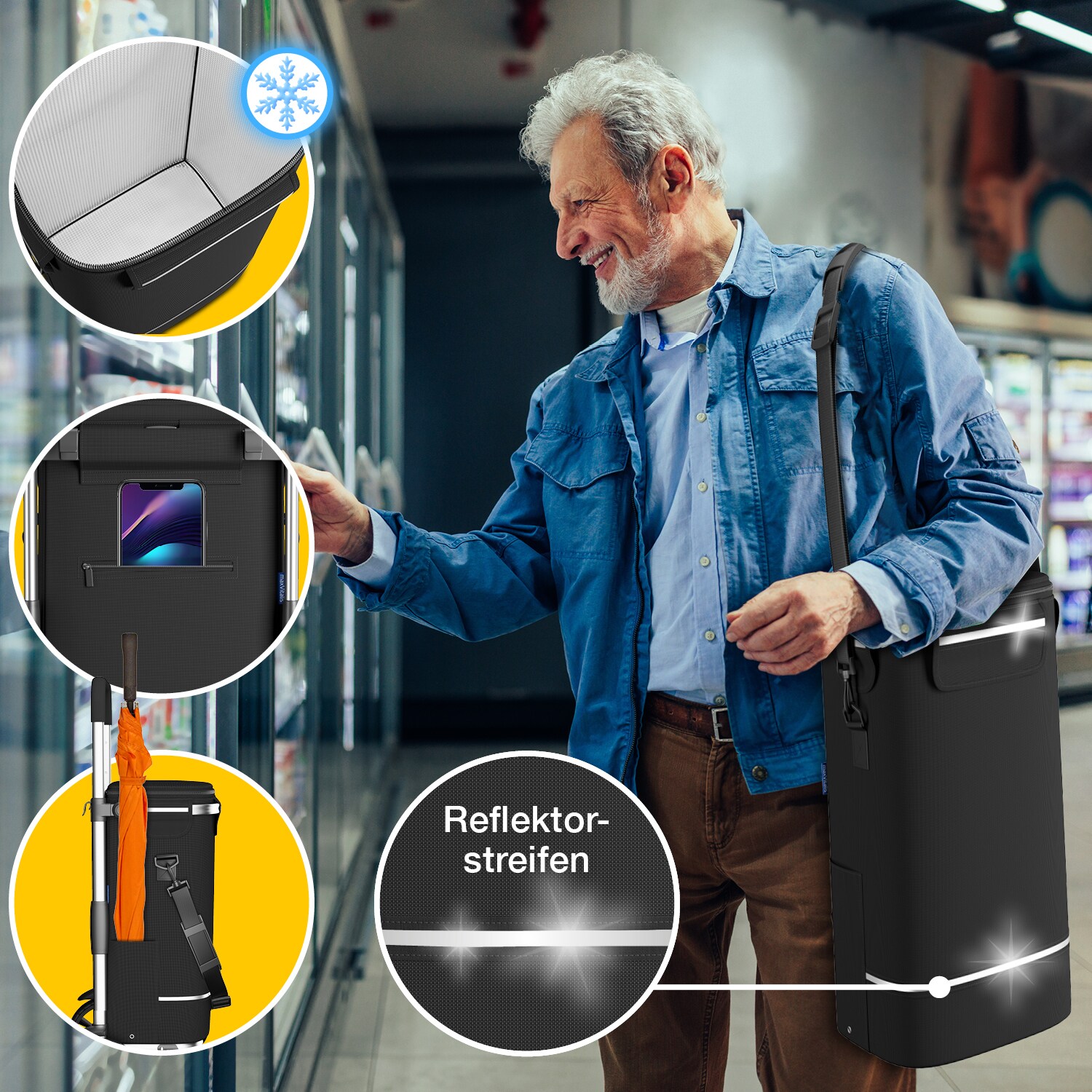 maxVitalis Einkaufstrolley mit Kühlfunktion